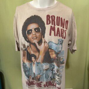 Bruno Mars Moonshine Jungle Tour 2013 Men's Brown T Shirt Size XL Philip Lawrenc